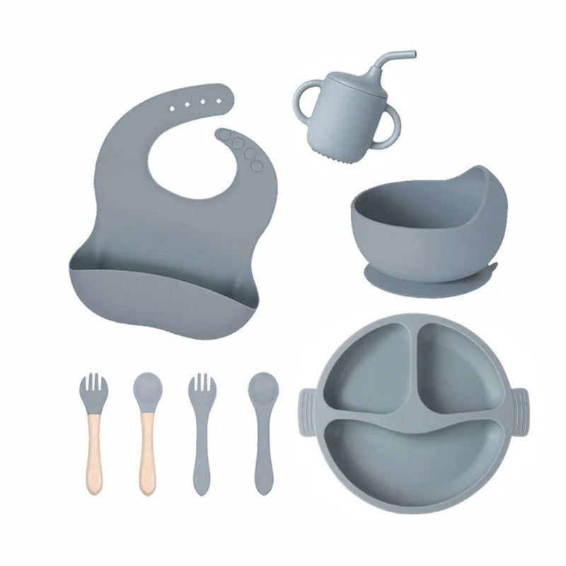 Kit Alimentação Bebê Silicone - 6 Peças Com Ventosa